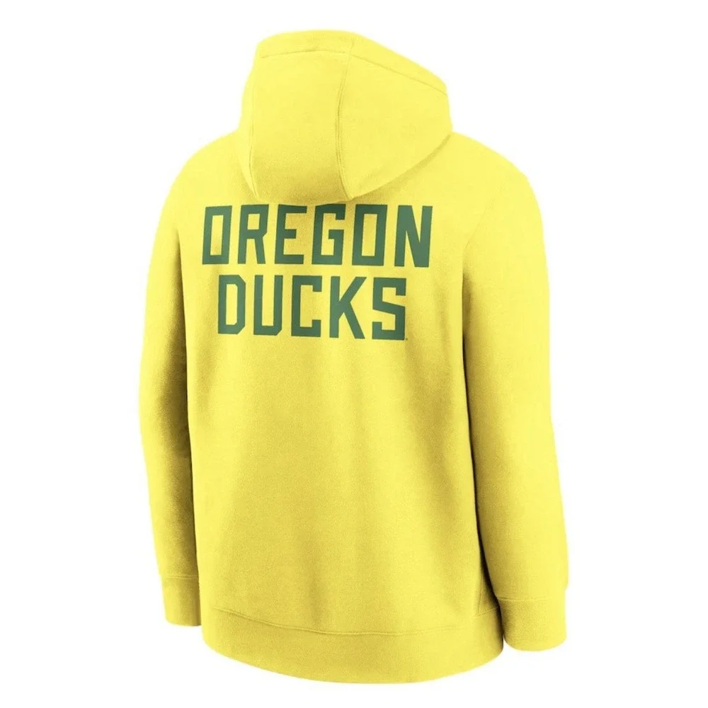 Nike Oregon Ducks Yellow Hoodie NWT Men Basketball Fleece Back Print Medium M